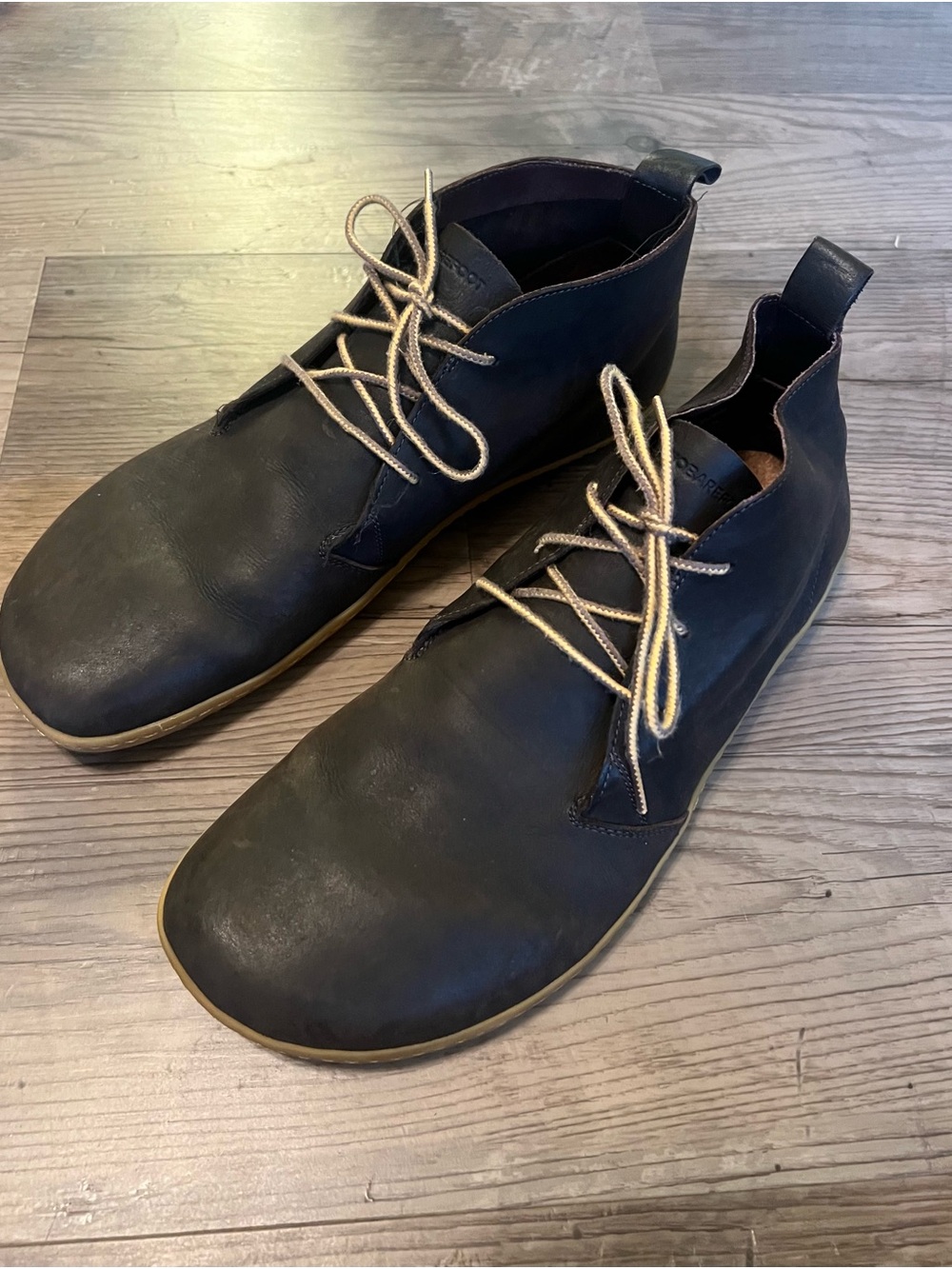 Vivo Barefoot Brown Leather Chukka Boots with Tan Laces